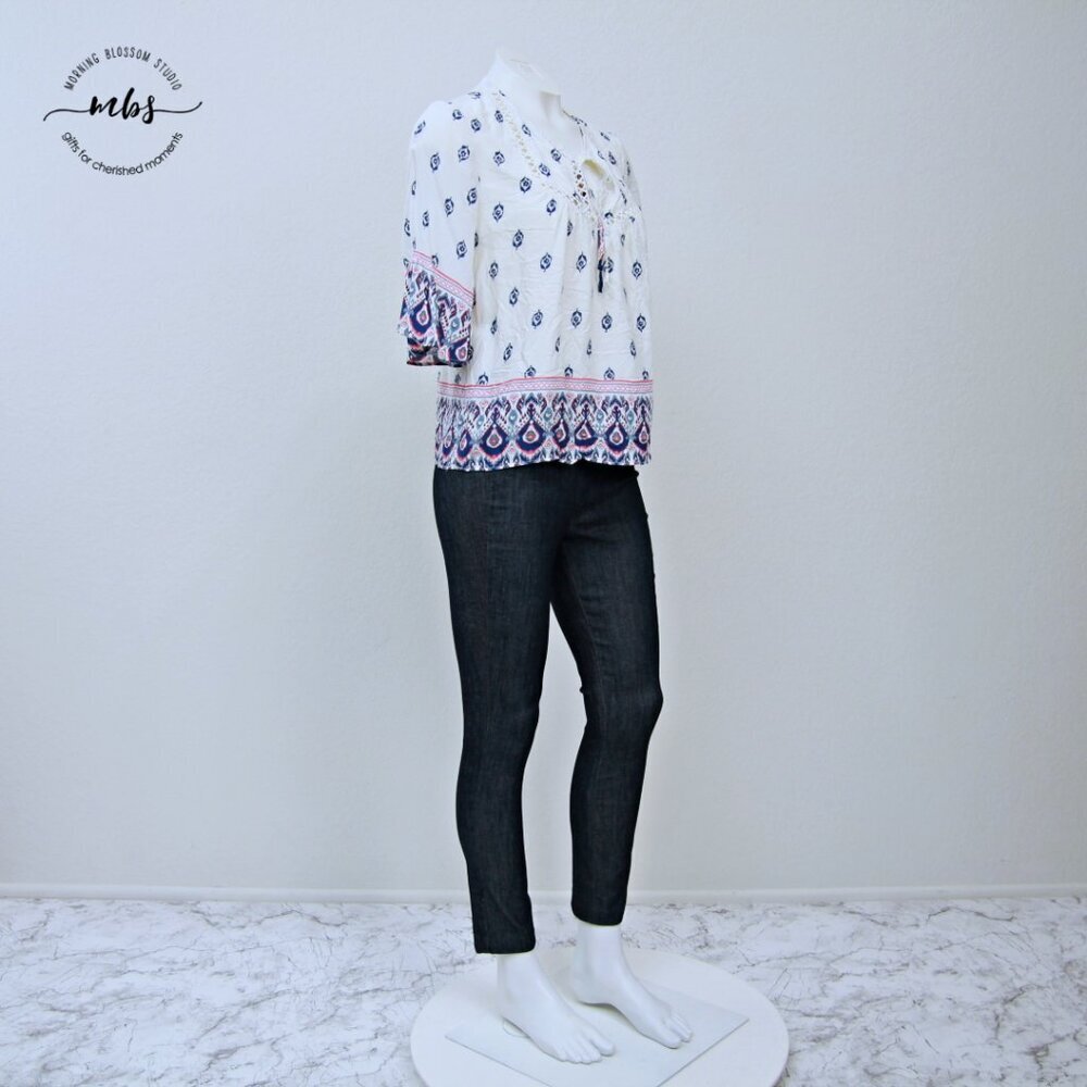 NWT Ella Moss Boho Kimono Sleeve Top Multicolors Women‎ S